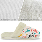 Brass Musical Instruments Women's Fur Trim Thick-Sole Indoor Slippers Women's Fur Trimmed Slippers Music Printed Offshore