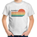 Retro Sunset - Kids Youth T-Shirt White Kids Youth T-shirt Printed In Australia Retro