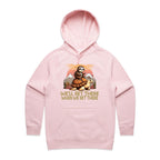 Sloth, We'll Get There When We Get There - Womens Hoodie Pink Womens Hoodie animal Printed In Australia