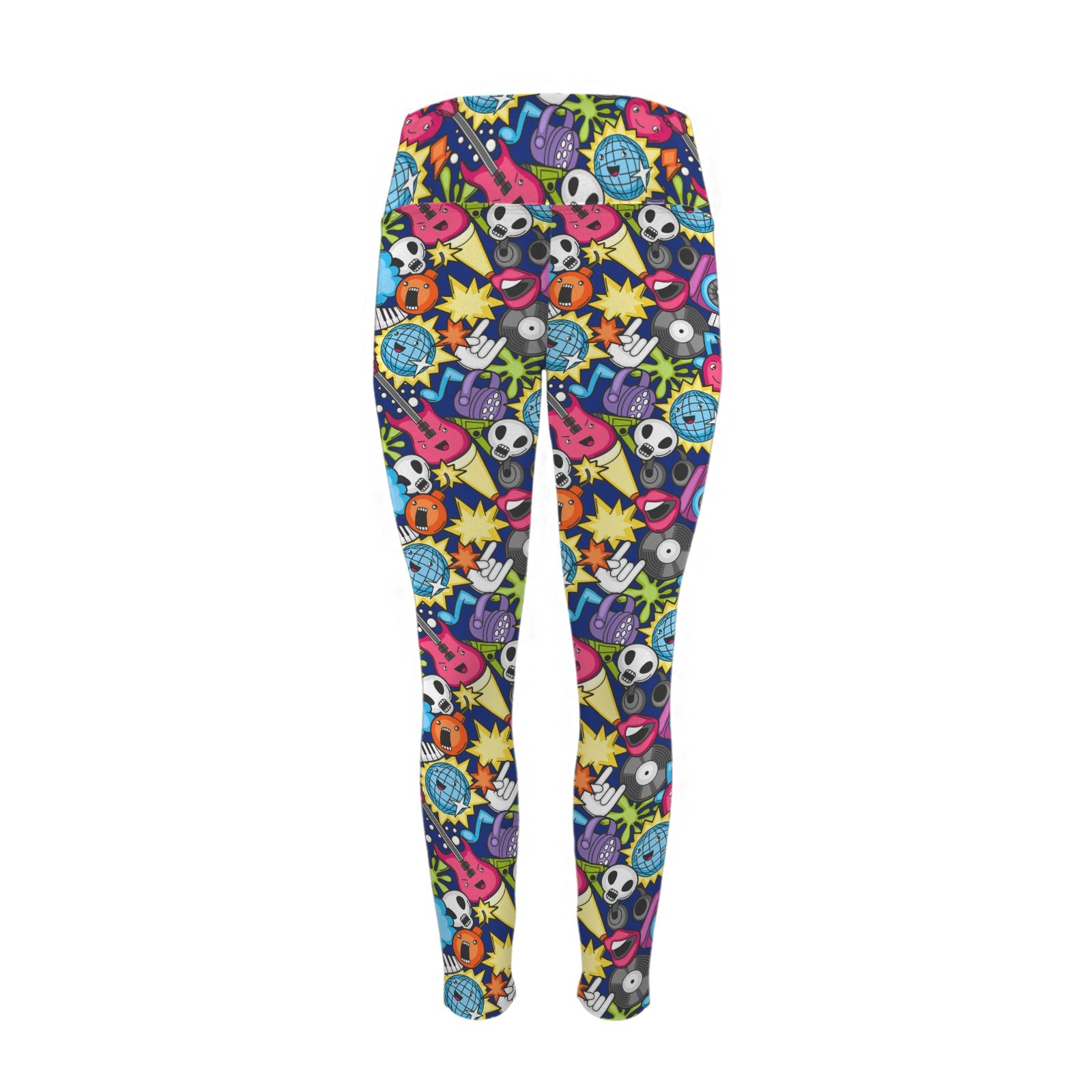 Sticker Music - Women's High Waist Pockets Yoga Leggings