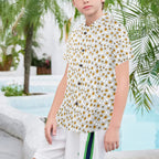 Eggs Abstract Senior Kids Hawaiian Shirt Senior Kids Hawaiian Shirt 8-15 Food Printed Offshore
