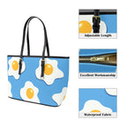 Fried Eggs - Leather Tote Bag-Large