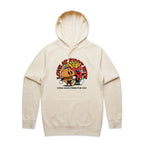 Love At First Bite, Hamburger And Fries - Mens Hoodie Ecru Mens Hoodie Food Printed In Australia