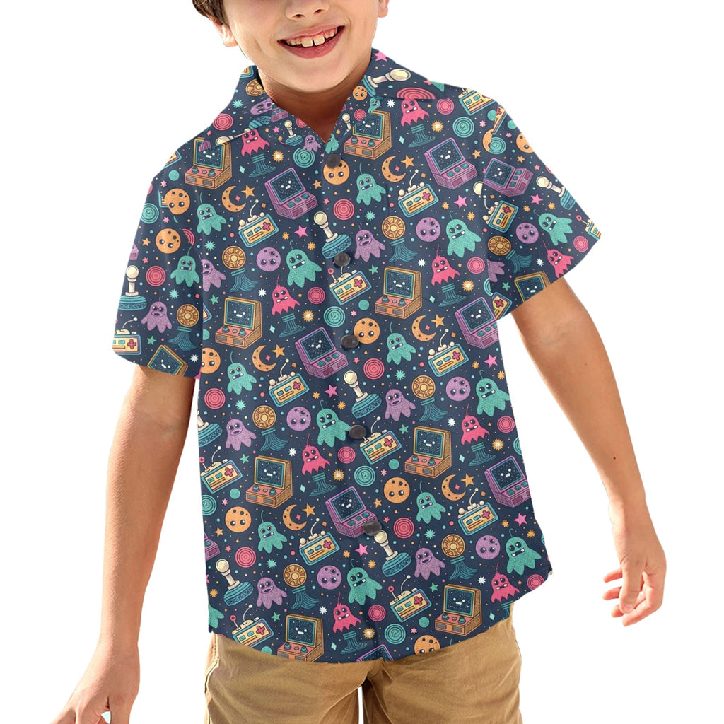 Space Arcade Junior Kids Hawaiian Shirt