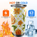 Graphic Floral 20oz Mobile Tumbler with Lid (Black Lock) 20oz Travel Mug Plants Printed Offshore