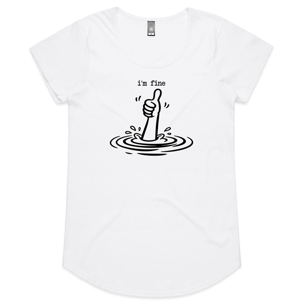 I'm Fine Drowning Thumbs Up Women's AS Colour Scoop Neck T-Shirt