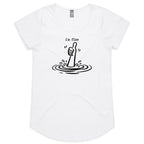I'm Fine Drowning Thumbs Up Women's AS Colour Scoop Neck T-Shirt