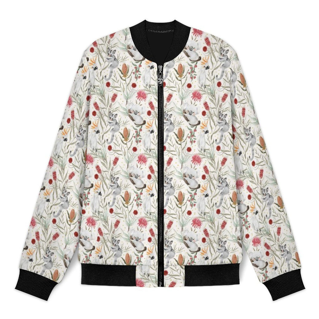 Australian Plants And Animals Men's Casual Zip‑Up Bomber Jacket