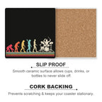 Drummer Evolution - Ceramic Coasters (Square) Ceramic Coasters Music Printed Offshore