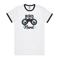 Bird Nerd - Staple Ringer Tee White Black Ringer T-Shirt animal Printed In Australia