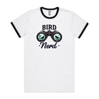 Bird Nerd - Staple Ringer Tee White Black Ringer T-Shirt animal Printed In Australia