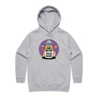 Coffee, Alien, UFO, Take Me To Your Brewer Women's AS Colour Hoodie Grey Marle Womens Hoodie Coffee Printed In Australia Sci Fi