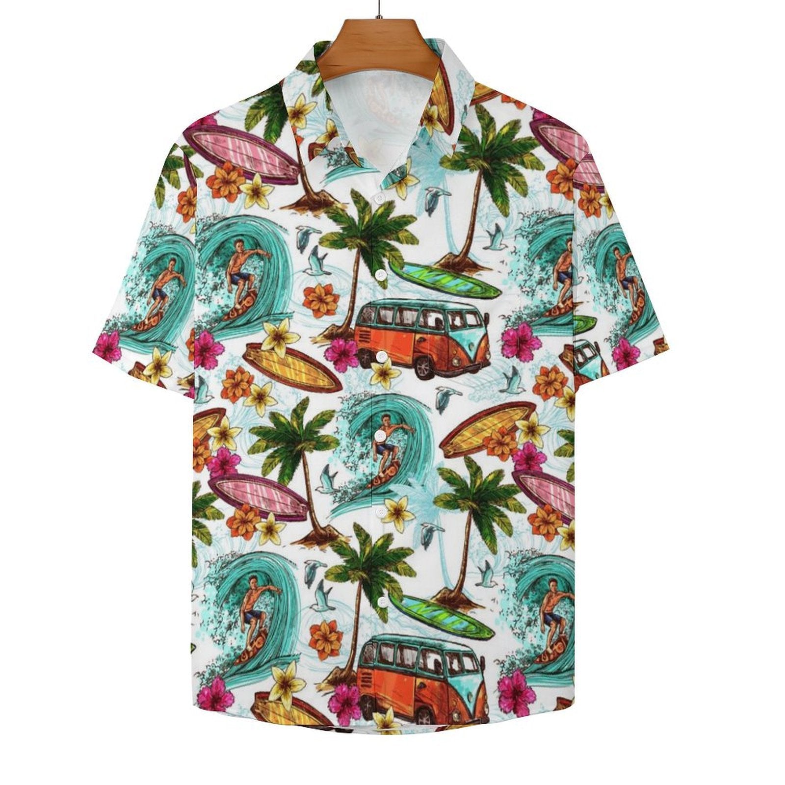 Surfing Safari Women's Short-Sleeve Button Up Shirt