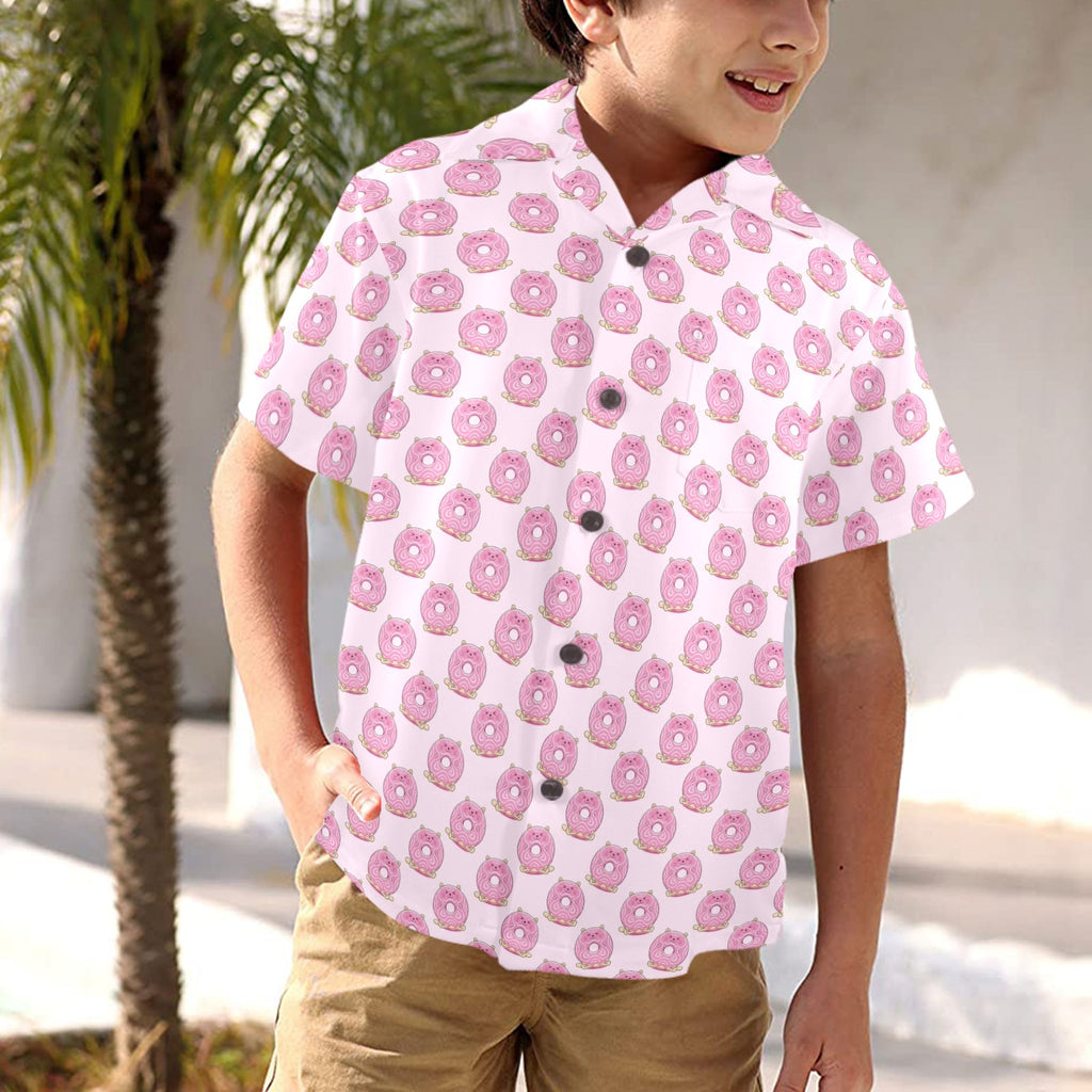 Cat Doughnuts Junior Kids Hawaiian Shirt