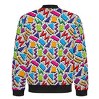 Graphic 80's Men's Casual Zip‑Up Bomber Jacket