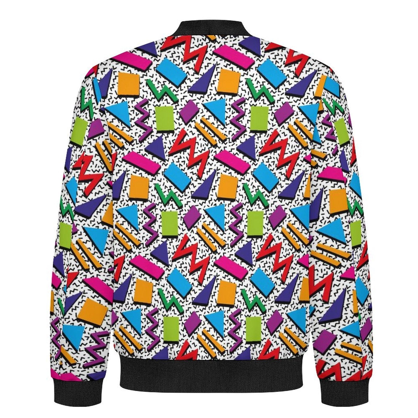 Graphic 80's Men's Casual Zip‑Up Bomber Jacket