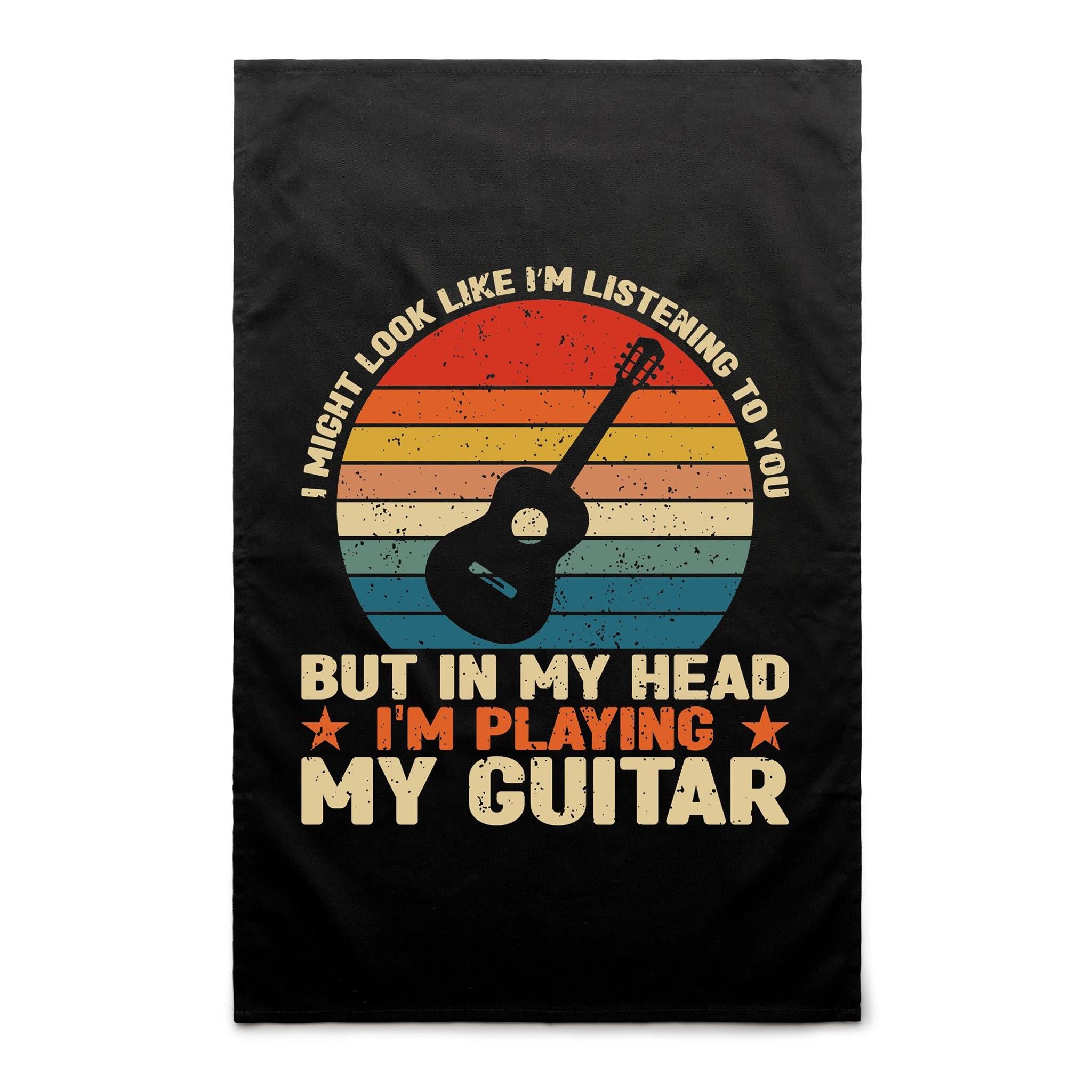 In My Head I'm Playing My Guitar - AS Colour Tea Towel Default Title Tea Towel Music Printed In Australia