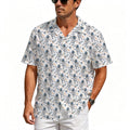Astronauts And Rocket Ships Men's Crinkle Hawaiian Shirt