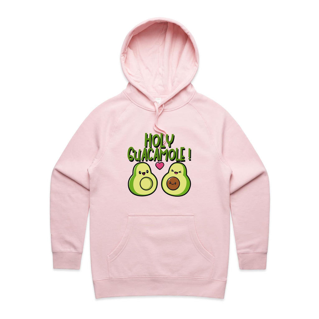 Holy Guacamole, Pregnant Avocado - Womens Hoodie Pink Womens Hoodie Food Printed In Australia