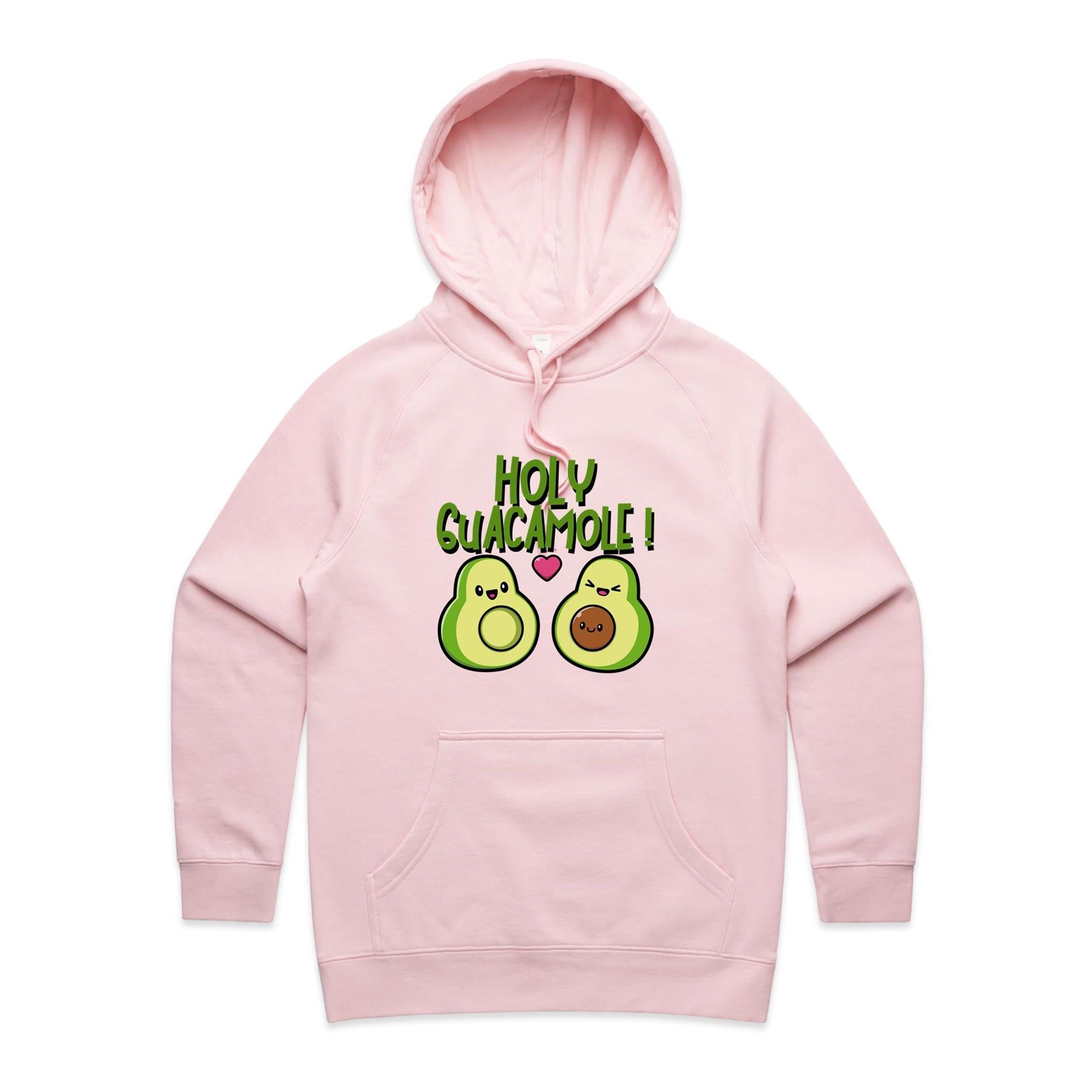 Holy Guacamole, Pregnant Avocado - Womens Hoodie Pink Womens Hoodie Food Printed In Australia