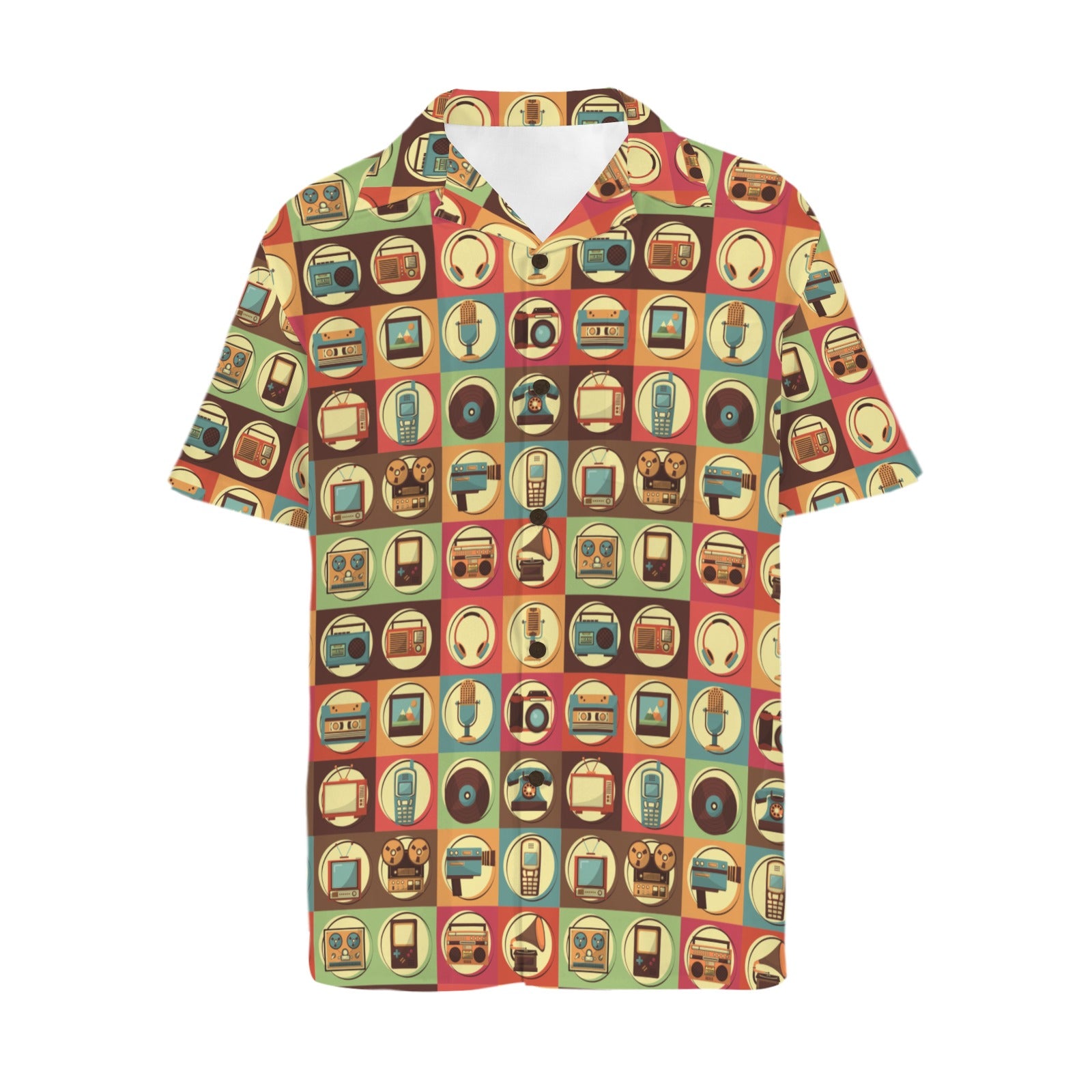 Retro Life Men's Short Sleeve Hawaiian Shirt Men's Hawaiian Shirt (New) Printed Offshore Retro