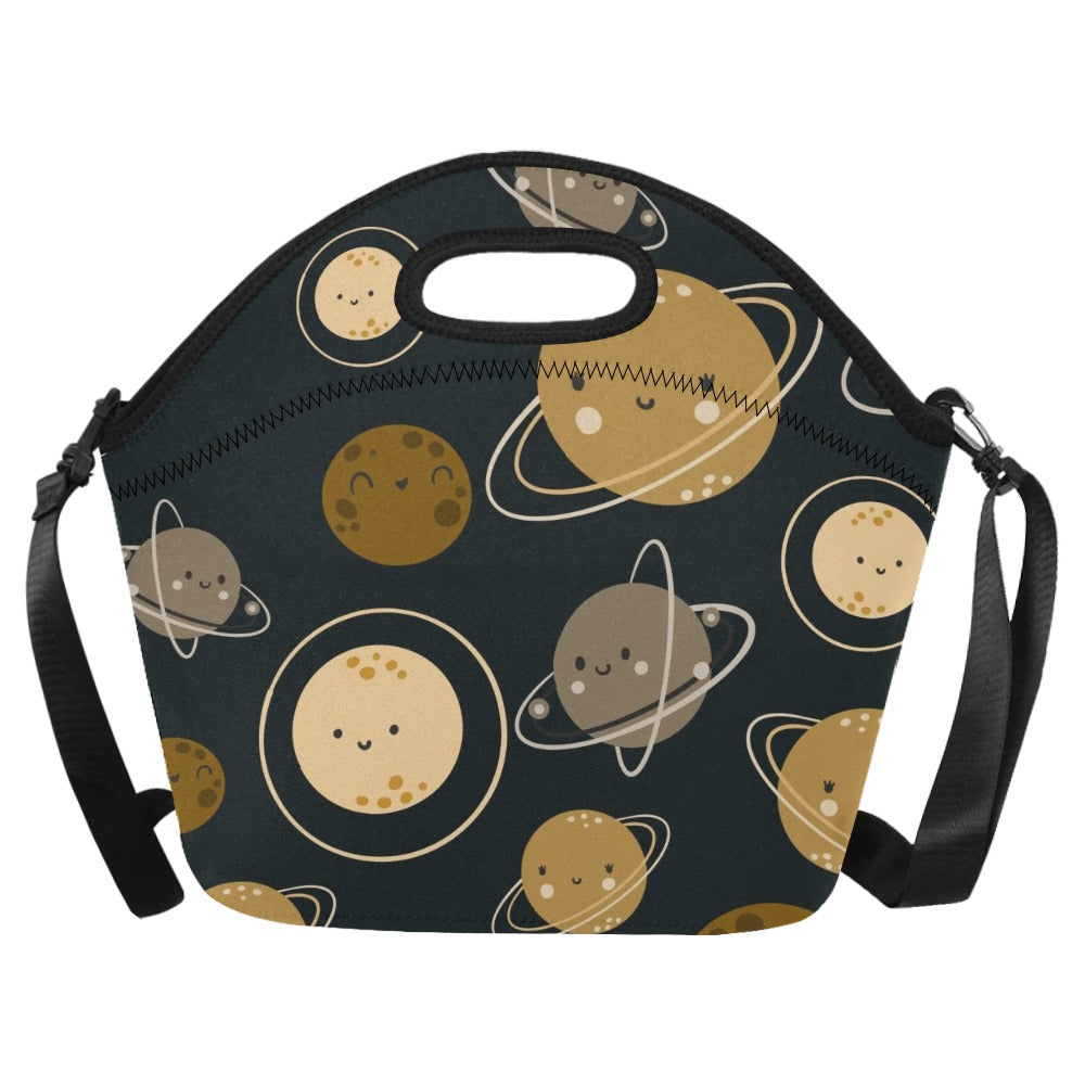Planets Neoprene Lunch Bag/Large (Model 1669) One Size Neoprene Lunch Bag Printed Offshore Space
