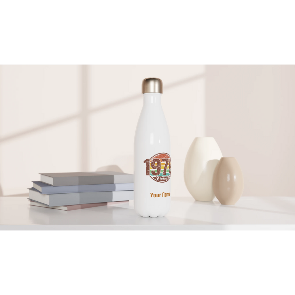 Personalised - 1976 Classic - White 17oz Stainless Steel Water Bottle Personalised Water Bottle Globally Fulfilled