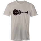 Guitar Reflection - Mens T-Shirt Light Grey Mens T-shirt Music Printed In Australia