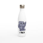 I Rock - White 17oz Stainless Steel Water Bottle Default Title White Water Bottle Globally Fulfilled Music