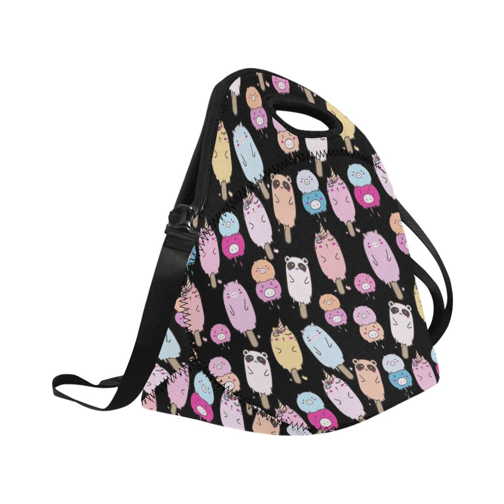 Cute Animal Ice Blocks - Neoprene Lunch Bag Neoprene Lunch Bag Printed Offshore