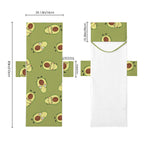 Avocado Characters Beach Chair Towel Cover with Side Pockets