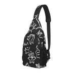 Black And White Floral - Chest Bag