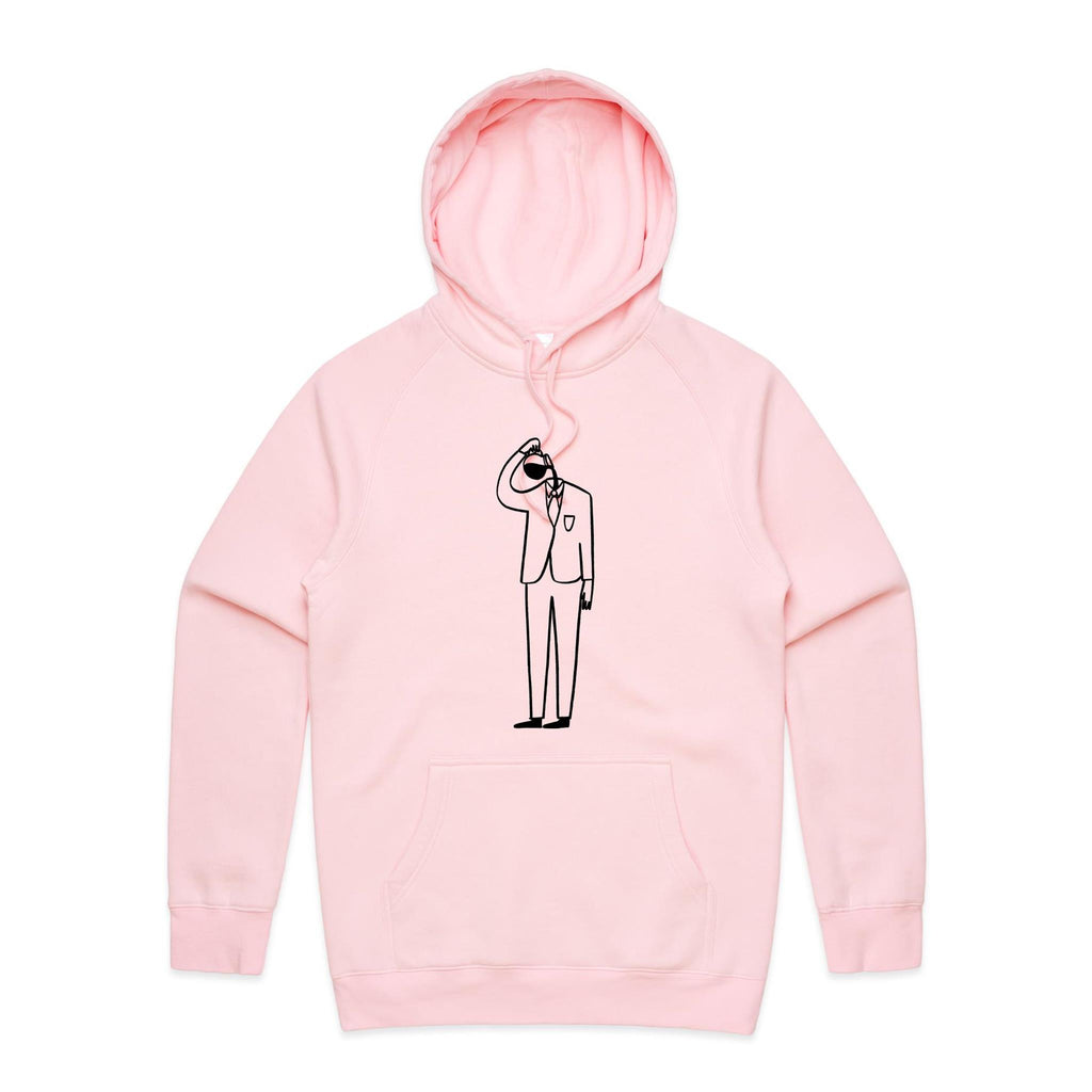 Coffee Brain - Mens Hoodie Pink Mens Hoodie Coffee Printed In Australia