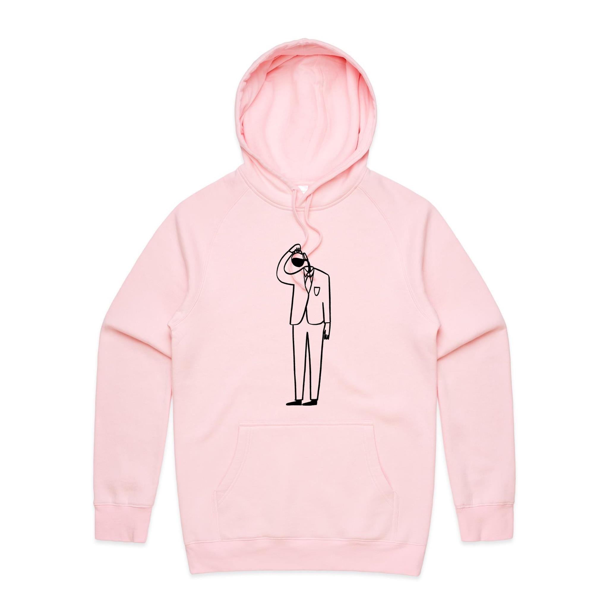 Coffee Brain - Mens Hoodie Pink Mens Hoodie Coffee Printed In Australia