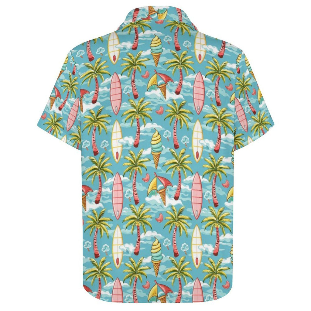 Summer Surf Women's Collared Pocketless Short Sleeve Shirt