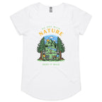 Be One With Nature, Skeleton - Womens Scoop Neck T-Shirt White Womens Scoop Neck T-shirt Printed In Australia