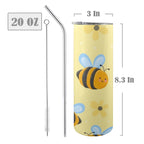 Bright Bees - 20oz Tall Skinny Tumbler with Lid and Straw