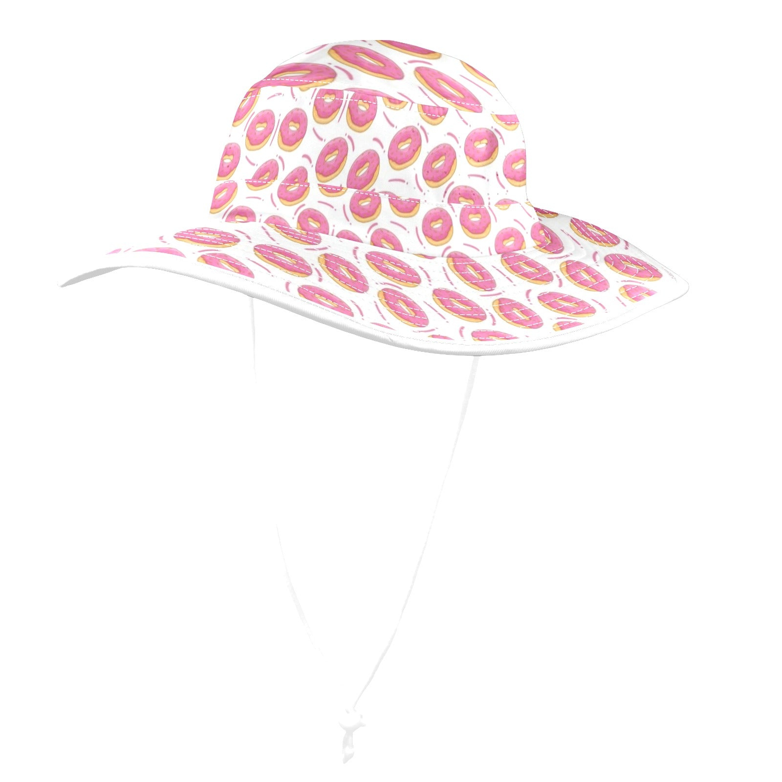 Pink Donuts Wide Brim Bucket Hat Wide Brim Bucket Hat Food Printed Offshore