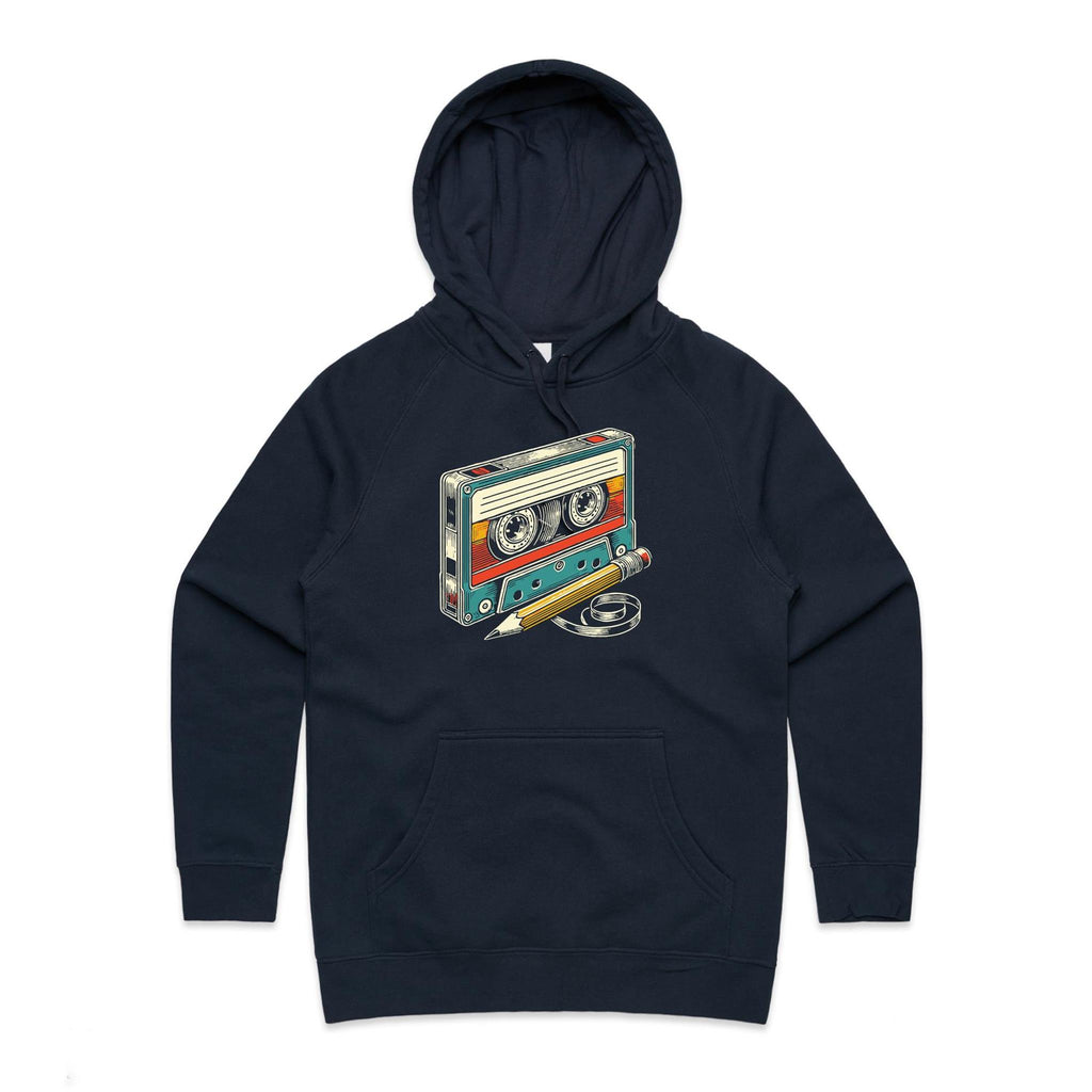 Cassette Tape And Pencil - Womens Hoodie