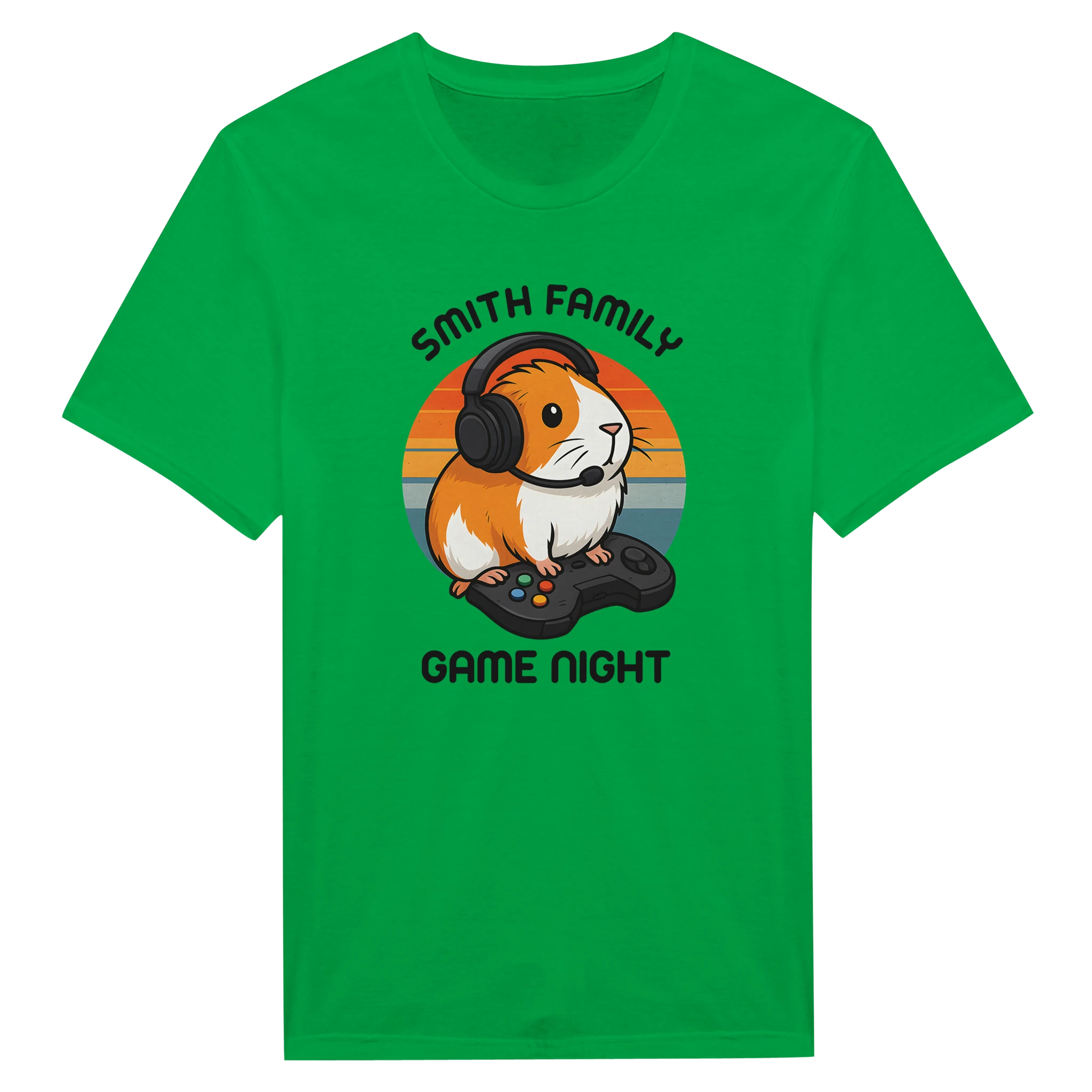 Family Game Night - Personalised T-shirt Irish Green Personalised T-shirt customise Games Globally Fulfilled personalise