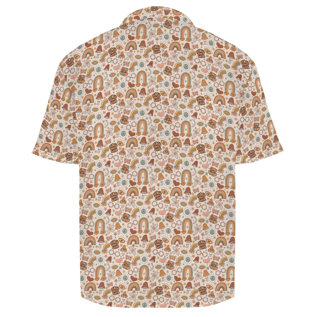 Peace And Love Men's Crinkle Hawaiian Shirt