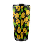 Cool Pineapples - 20oz Mobile Tumbler with Lid (Black Lock) 20oz Travel Mug Food Printed Offshore