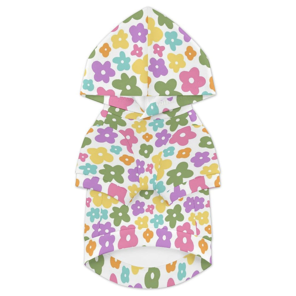 Pastel Flowers Pet Hoodie (Large Size)