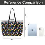 Colourful Chess PU Leather Tote Bag Large