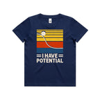I Have Potential, Physics Kid's AS Colour T-shirt Cobalt Kids Youth T-shirt Printed In Australia Science