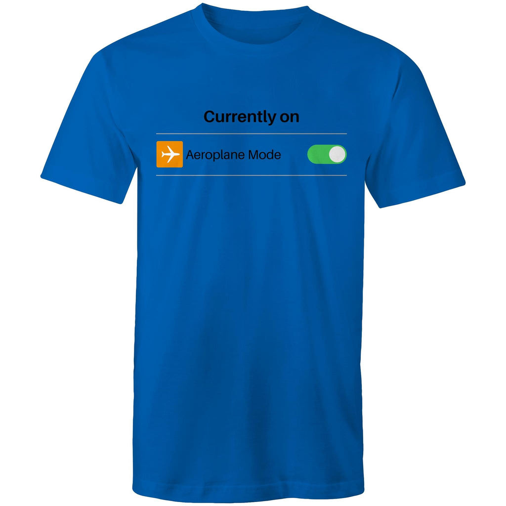 Currently On Aeroplane Mode - Mens T-Shirt Bright Royal Mens T-shirt Printed In Australia Tech