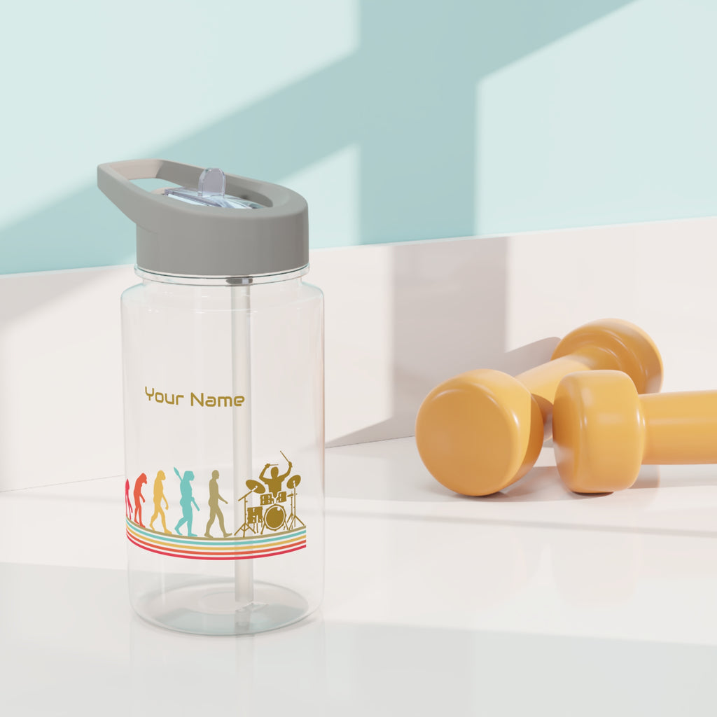 Personalised - Drummer Evolution - Clear Tritan Water Bottle