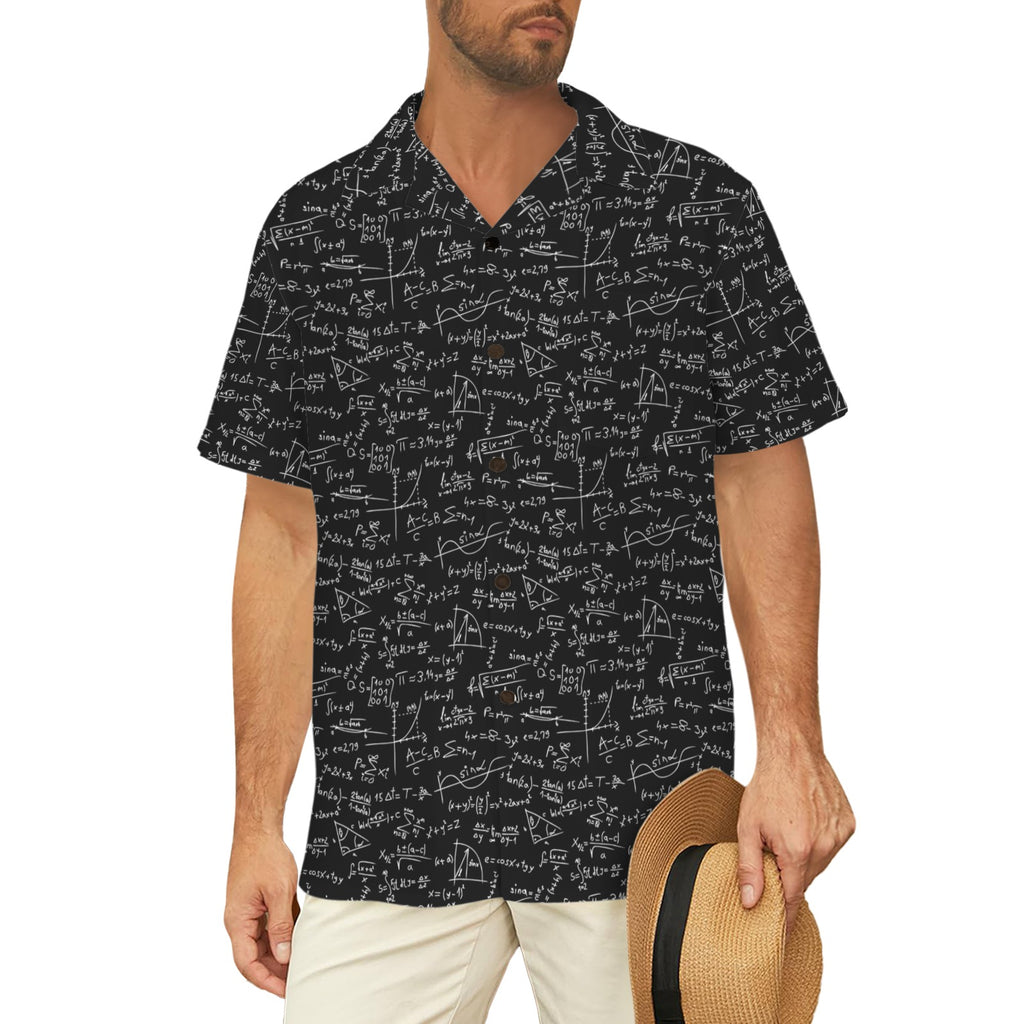 Equations Men's Short Sleeve Hawaiian Shirt Men's Hawaiian Shirt (New) Maths Printed Offshore Science