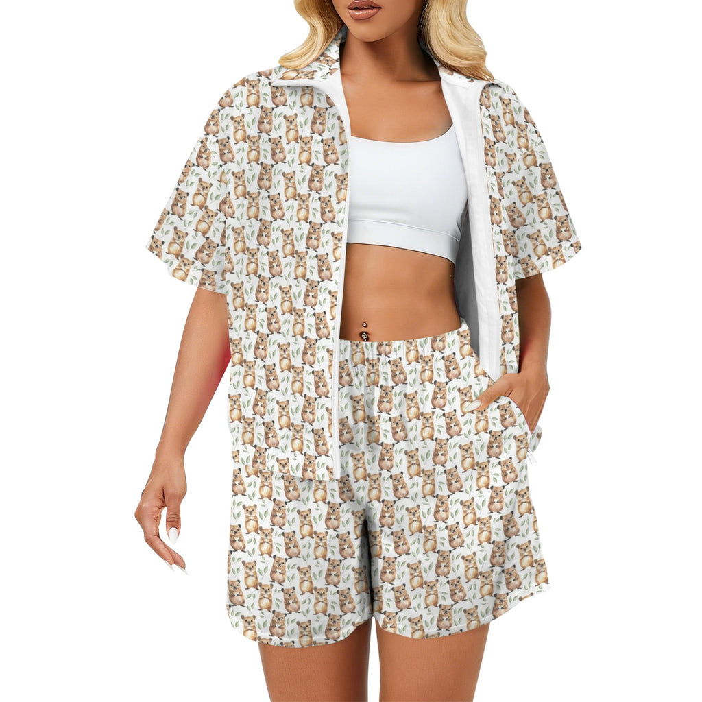 Quokkas Women's Windbreaker Short Set