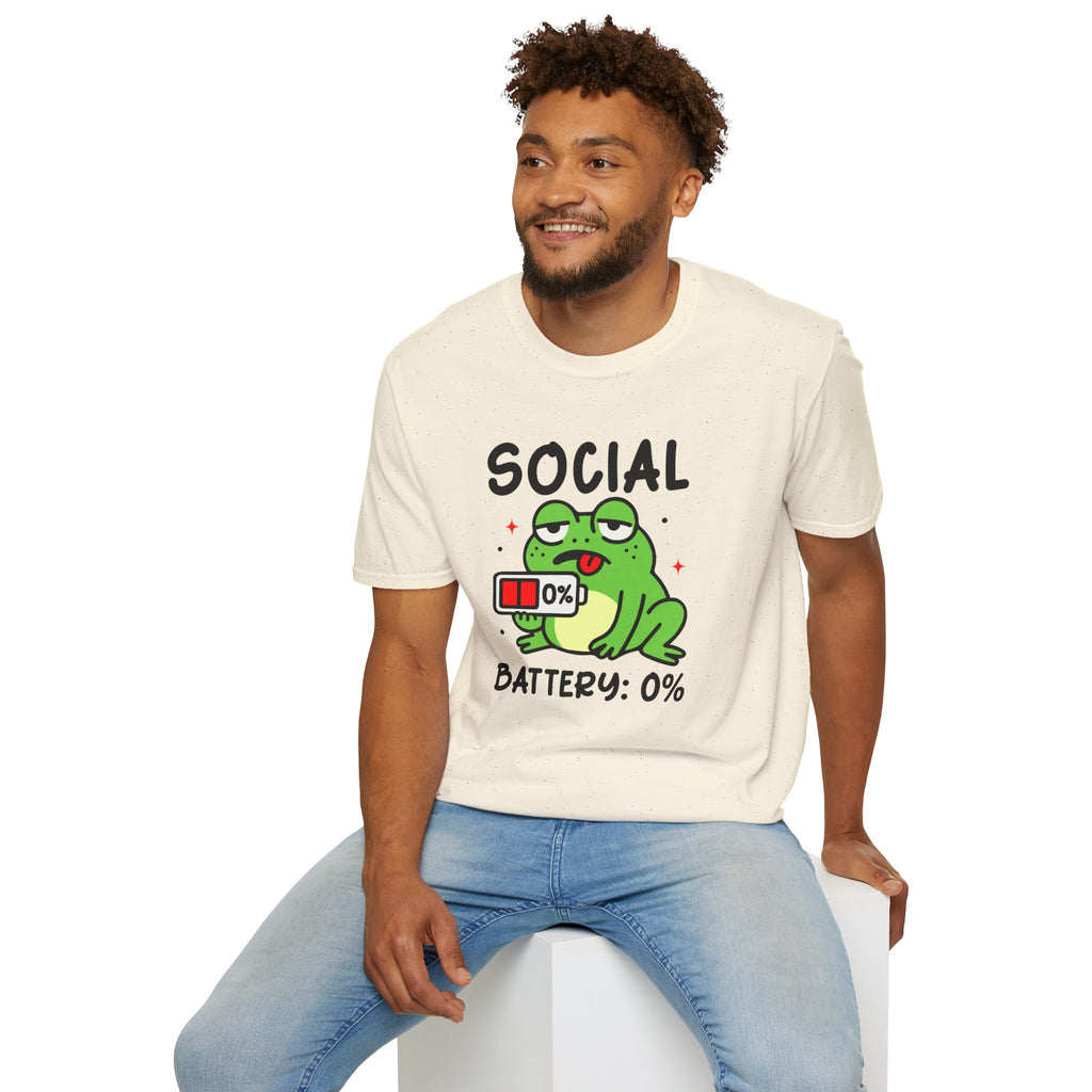 Frog, Social Battery - Unisex Softstyle T-Shirt